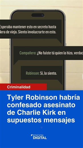 Edición Digital - Univision on Instagram: "🚨Revelan la supuesta confesión de Tyler Robinson; te contamos qué dicen los mensajes que cita la fiscalía como prueba irrefutable. 📺 No te pierdas el Noticiero Univision Edicion Digital de lunes a viernes a las 12pm/11C por Univision. #Criminalidad #CharlieKirk #EdicionDigital #Univision"