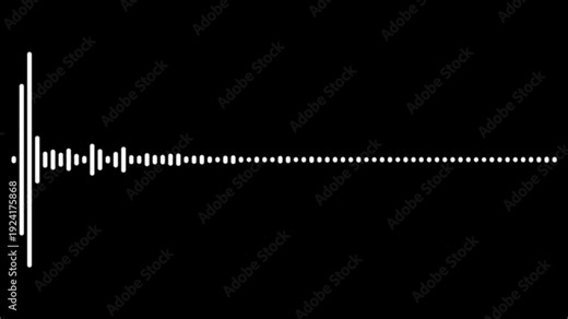Futuristic sound wave visualization, audio visualizer on black screen background.