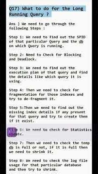 DBA Interview Question 17 | What to do for Long Running Query in SQL Server |😯