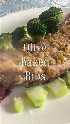 【Easy Oven Baked Ribs Recipe】 Olive Baked Ribs - Only 2 ingredients! Pork Ribs in Oven!
