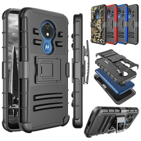 Moto G7 Power Case, Motorola Moto G7 Supra / G7 Optimo Maxx Holster Clip, Tinysaturn [Slide] Shock Absorbing Swivel Locking Belt Full Body Defender Kickstand Armor Sturdy Phone Cases Cover - Black - Walmart.ca