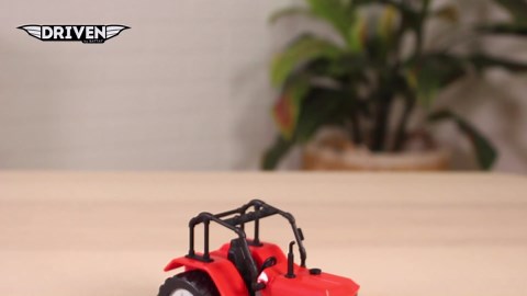 Driven by Battat – 7-Inch Farm Tractor Toy with Lights & Sounds, Detachable Rotary Hoe, Educational Vehicle for Boys & Girls, Durable Design, 3+ Years Toy for Kids