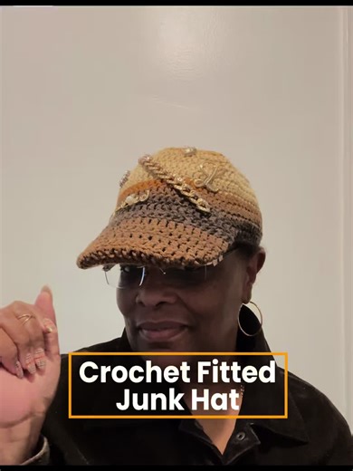 Crochet Fitted Junk Hat 🤎🧡 #crochet #crochethat #junkhat #crocheting #handmade