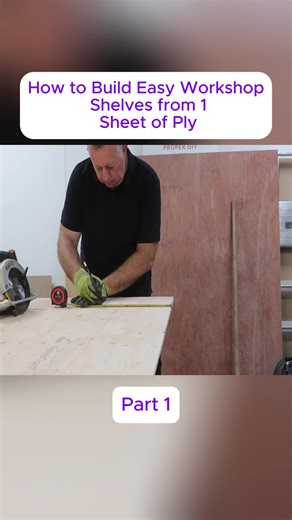 How to Build Easy Workshop Shelves from 1 Sheet of Ply #diy #builder #plumbing #contraction
