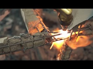 DEMOLITION of A reinforced CONCRETE HOUSE---wreking ball---,SLOW MOTION