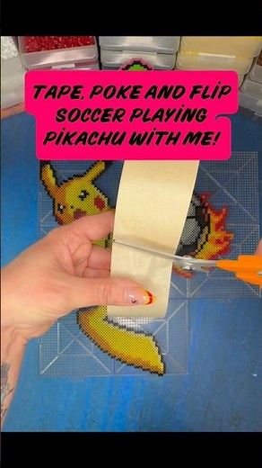Pokémon World Cup ASMR 🏆 Making Soccer Pikachu Perler Beads #shorts #asmr #worldcup #pokemon