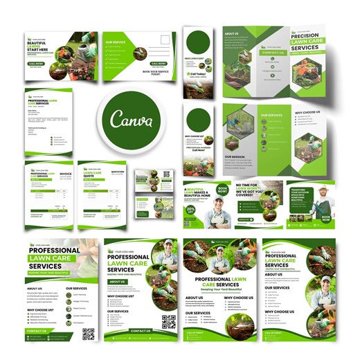 Editable Lawn Care Canva Templates Bundle | Marketing Kit (digital Download) - Etsy