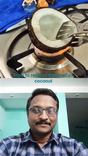 How to easily remove the shell of coconut🍁#coconut #viral #trending