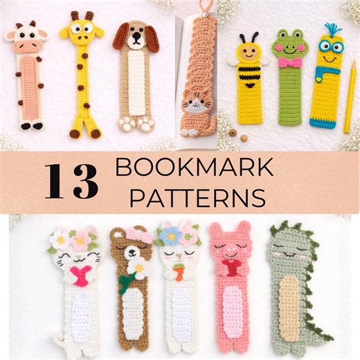 13 Animal Crochet Bookmark Patterns – Beginner Friendly (PDF Pattern Bundle - Etsy Canada