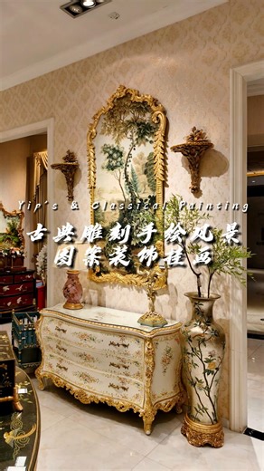 Leo Yip on Instagram: "Classical Wall Painting | Yip's Furniture | LD-1403-1159B #paintedfurniture #midcenturymodern #art 【WebSite】http://www.louisdali.com"