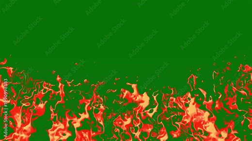 4k Cartoon explosion and fiery Impact flash, FX fire animation, cartoon fire smoke and burn reveal, red 2D fire smoke alpha channel animation, FX energy motion fire ball effect on green screen