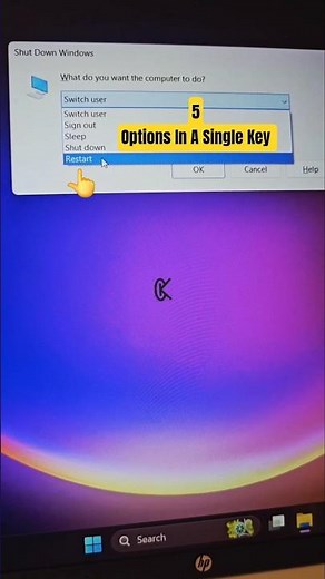 Shortcut key Restart windows shutdown |Sleep |Sign Out |Switch User| #windows#asmr#shorts