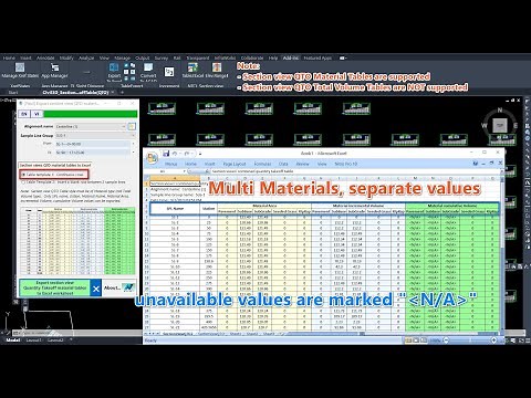 AUTODESK® Civil 3D® Section views Quantity Take Off Material tables to Excel