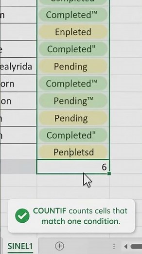 Count Data Instantly with COUNTIF 🚀 #ExcelShorts
