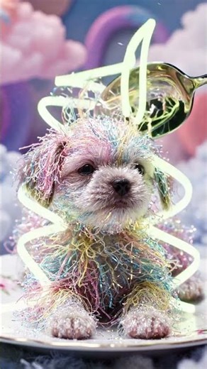 The Spaghetti Puppy Dream 🍝🐶 | A Surreal #cute #youtubeshorts #cat Story #shortsvideo