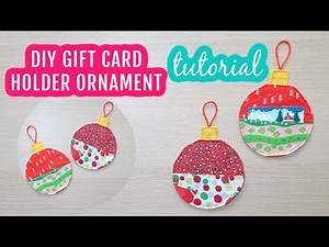 DIY Gift Card Holder Ornament. Round Shape Gift card Holder. Gift Wrapping Ideas. #sewingprojects