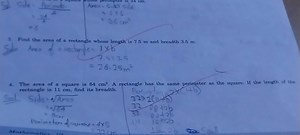 Find the area of a rectangle whose length is 7.5 m and breadth ... | Filo