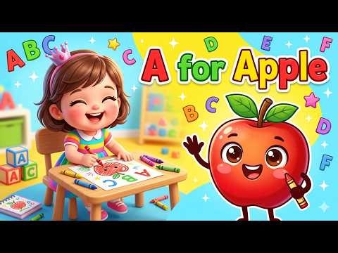 Learn ABC with Drawing | A for Apple 🍎 | Kids Learning Video | ABC Drawing for Kids