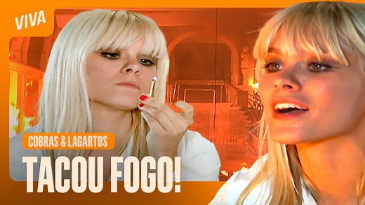 642K views · 10K reactions | Leona não aceita o fim do seu relacionamento com Duda e provoca um incêndio na loja para que os dois morressem juntos ao filho. Mas só a vilã acaba se dando mal  #CobraseLagartos #CenasMarcantes | Globoplay Novelas | Facebook