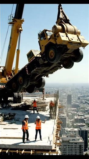Seconds Before Disaster! Crane Falls From High-Rise Construction 😱 #shorts