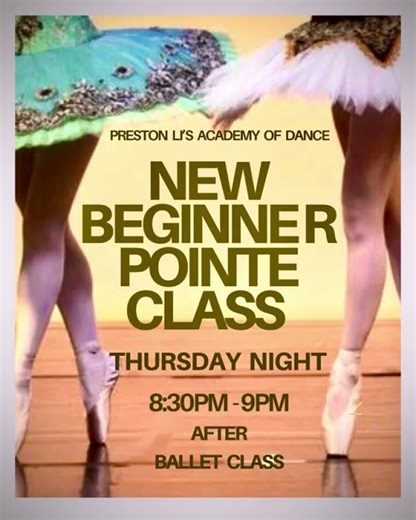 New beginner adult pointe class starts Thursday, Jan 22, 2026