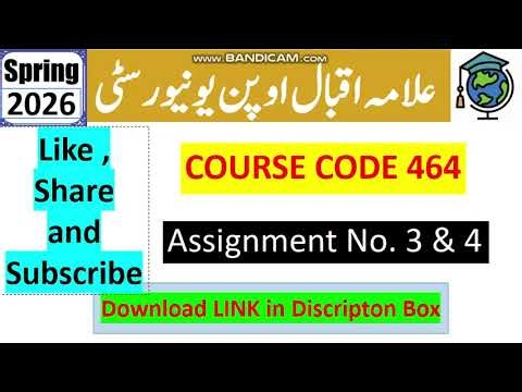 ⏩ AIOU Code 464 Solved Assignment No.3 & 4 Spring 2026 || Islamic Fiqh || Bachelor BA/B.Com/ADP