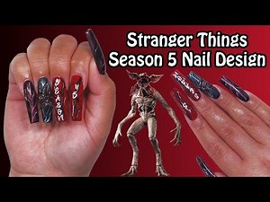 Into The Upside Down: Stranger Things Season 5⎢3D Nail Art Tutorial