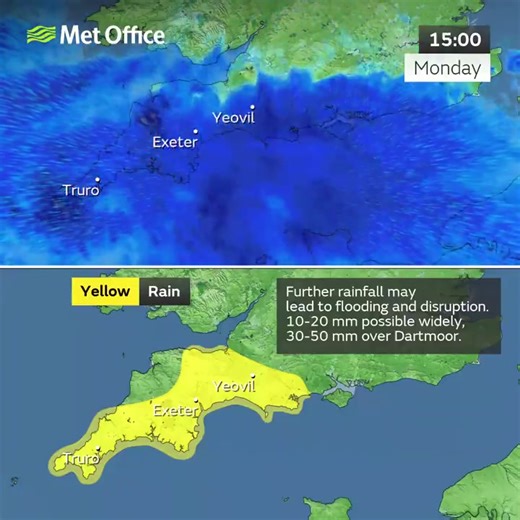 More rain is expected across large parts of Cornwall next week with another yellow weather warning in place. The warning is in force from 12pm on Monday, February 2, until 9am on Tuesday. This may lead to some flooding and disruption. Take extra care if travelling and plan journeys ahead. | Cornwall Council