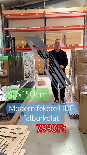 Modern fekete HDF falburkolat 50x150cm, csak 7.990Ft #falpanel #diy #wood #home