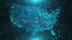 USA Map Background Cities Connections 4K Stock Footage - Video of round, continent: 80157328