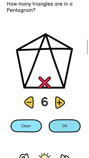 how many triangles in a pentagon brain out puzzle