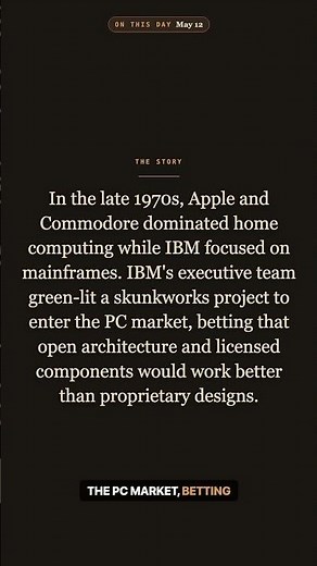 1981: IBM released the IBM PC, launching the modern personal compu | MicroReelz