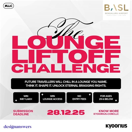 kyoorius | A new youth lounge at BLR Airport needs an identity. INR 1 Lakh + access up for grabs. Not to mention long lasting bragging rights.... | Instagram