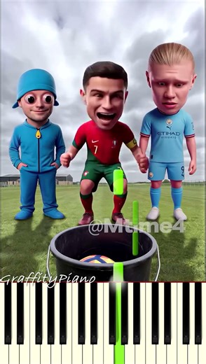 Ronaldo & Haaland Aim For The Bucket… Ronaldo Shouts “Suiii!” And Wins! Piano Tutorial