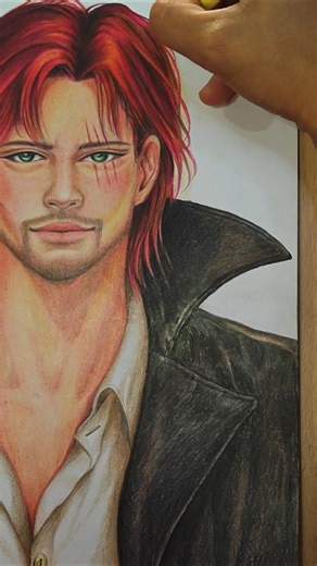 Drawing Shanks from One Piece ❤️‍🔥 Realistic Color Pencil Art Tutorial #animeart #animeeart