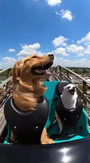 Dogs on roller coaster 🎢 🐕 #dog #rollercoaster