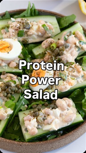 PROTEIN POWER SALAD 🥗💪 This is the salad your body thanks you for. High protein ✔️ Fibre-rich ✔️ Omega-3 goodness ✔️ Keeps you full, steady and satisfied ✔️ Just smart ingredients that work with your body — supporting fullness (hello GLP-1), balanced blood sugar and real energy. THE RECIPE 🥄 Dressing • 1 generous tsp Dijon mustard • 1 tbsp white wine or rice vinegar • 1 tbsp extra virgin olive oil • 1-2 tbsp Greek yoghurt 🥗 Salad • 300 g tuna, drained • 1 can cannellini beans, drained • 3 ha