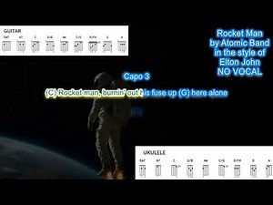 Rocket Man NO VOCAL (capo3) by Atomic Band in the style of Elton John play along with chords &Lyrics