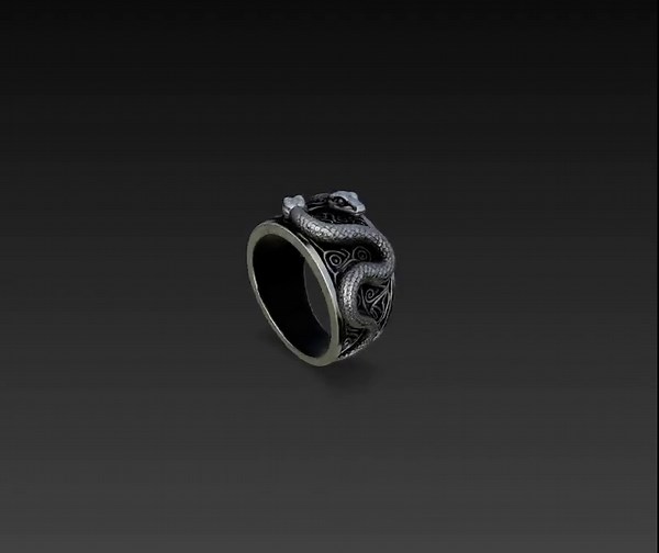 3D Printable Snake Ring STL: Gothic Serpent Band (digital File) - Etsy