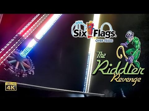 2022 The Riddler Revenge at Night On Ride 4K POV Six Flags Over Texas