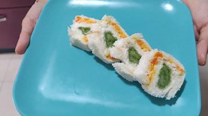 834K views · 5.3K reactions | Pinwheel Sandwich - Quick and Easy 5 minute recipe - Video Recipe by Vimki Giria!! Sandwich Series starts on @Zayka Ka Tadka! Text Recipe Link: https://www.zaykakatadka.com/recipe/pinwheel-sandwich-tricolour-sandwich/ | Zayka Ka Tadka | Facebook