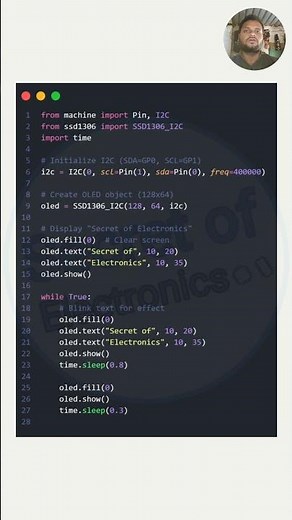 Raspberry Pi Pico W MicroPython Crash Course Day 7 | Display Text on SSD1306 OLED Display Part 2
