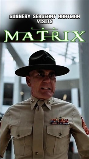 Gunnery Sergeant Hartman Enters The Matrix 🟢😳 #FullMetalJacket #TheMatrix #AI