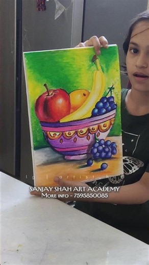 Oil pastel on paper || Student work❤@Sanjayshaharts#artvideo#shortvideo#shorts#oilpastel#drawing