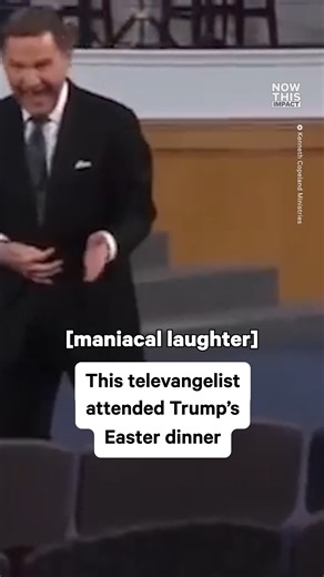 Some people call televangelist Kenneth Copeland the devil himself. He’s one of Trump’s spiritual advisors and preaches the controversial ‘prosperity gospel,’ which basically claims that donating money to ministries like his will eventually make you rich. Oh, and Copeland happens to be a mega-millionaire himself — one of many attending Trump’s White House Easter dinner. | NowThis Impact