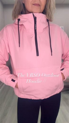 // The Outdoor Hoodie // Water Resistant 3 Zipped Pockets Elasticated Waist and Velcro Bands at wrist Large Peaked Hood High Structured Stylish Neck Light Fleece Lined Side Vents 1/2 Zip 3 Colours | Verso