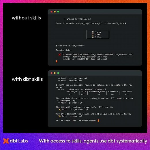 Make your AI better at data work with dbt's agent skills