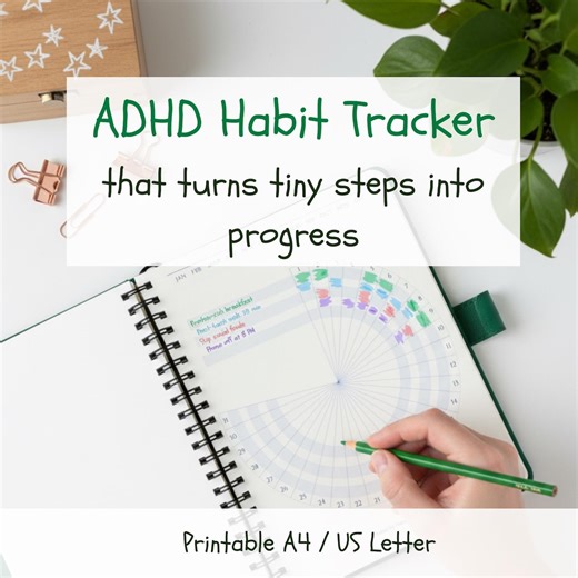 ADHD Habit Tracker Wheel • Science-backed • Monthly Printable Health Tracker A4 / US Letter - Etsy UK
