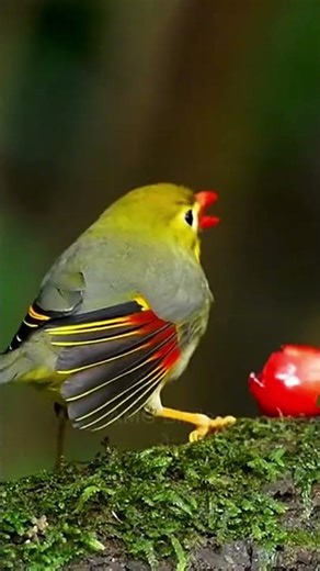 The Red-billed Leiothrix (Leiothrix lutea) | AMG Birds #birds #nature #birdsong #birdsounds