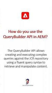 How do you use the QueryBuilder API in AEM #aem #aeminterviewquestions #adobeexperiencemanager